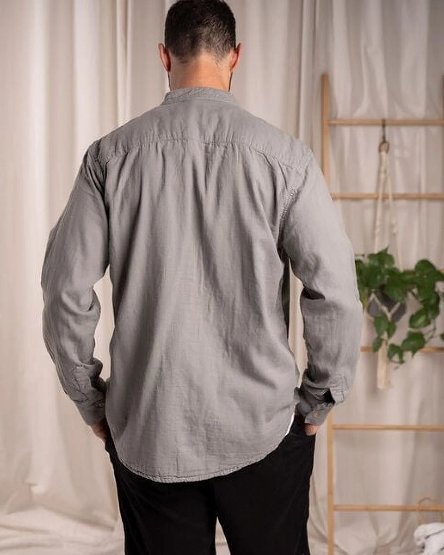 Vresh Clothing Christover - Hemd aus Biobaumwolle, Aschegrau – Ansicht 2