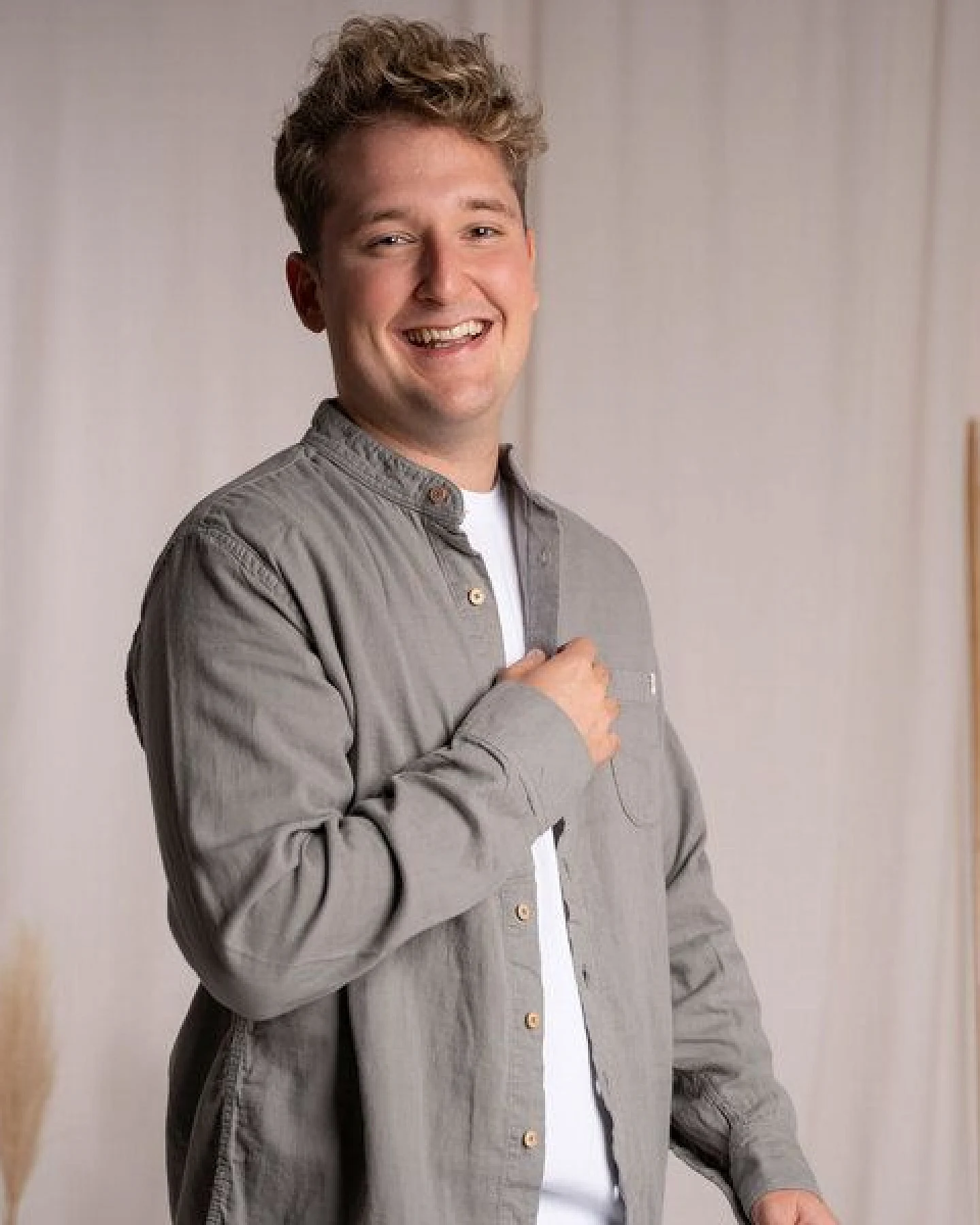 Vresh Clothing Christover - Hemd aus Biobaumwolle, Aschegrau – Ansicht 4