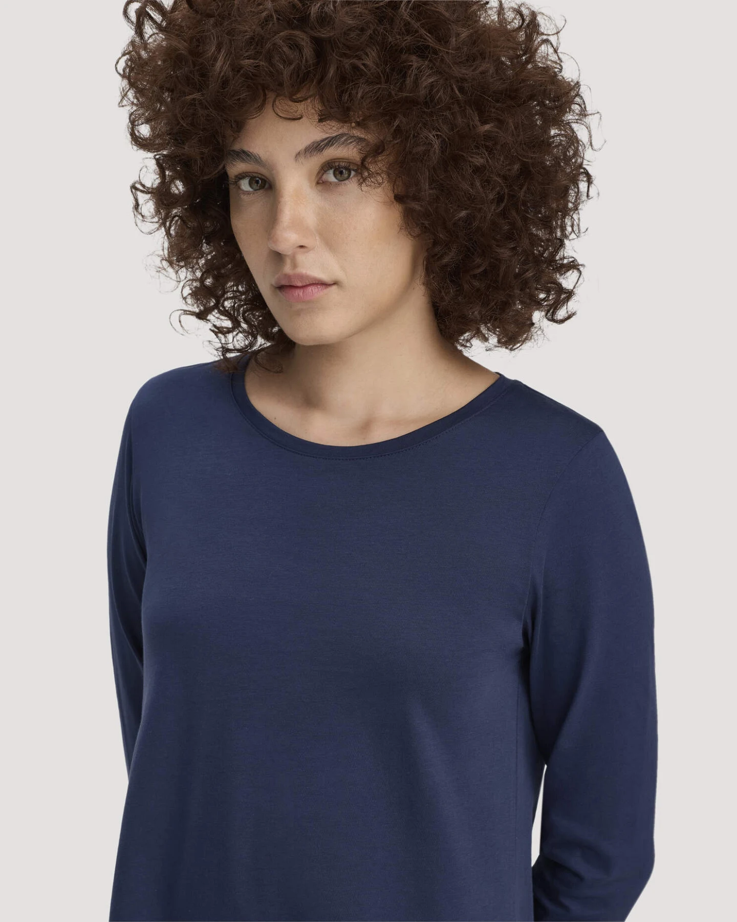 hessnatur Damen Nachthemd PURE COTTON aus Bio-Baumwolle - blau - Größe 40 – Ansicht 2