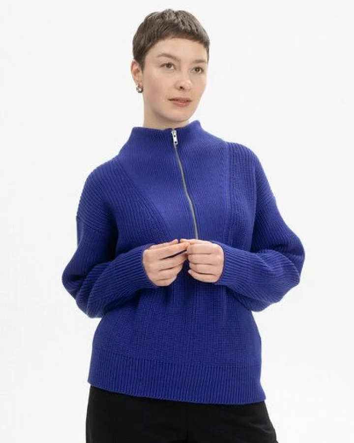 Produktseite: MELA Rippstrick Troyer Style KIMAYA aus 100% Bio-Baumwolle