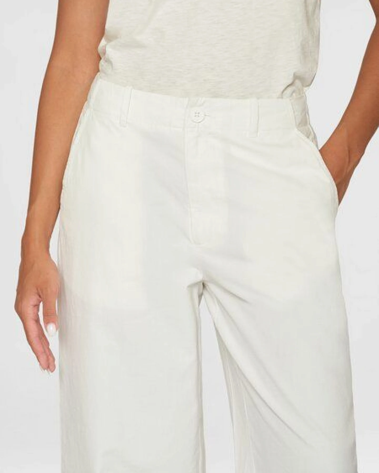 KnowledgeCotton Apparel Damen "POSEY MID RISE SLUB CROPPED HOSE" - aus Biobaumwolle – Ansicht 2