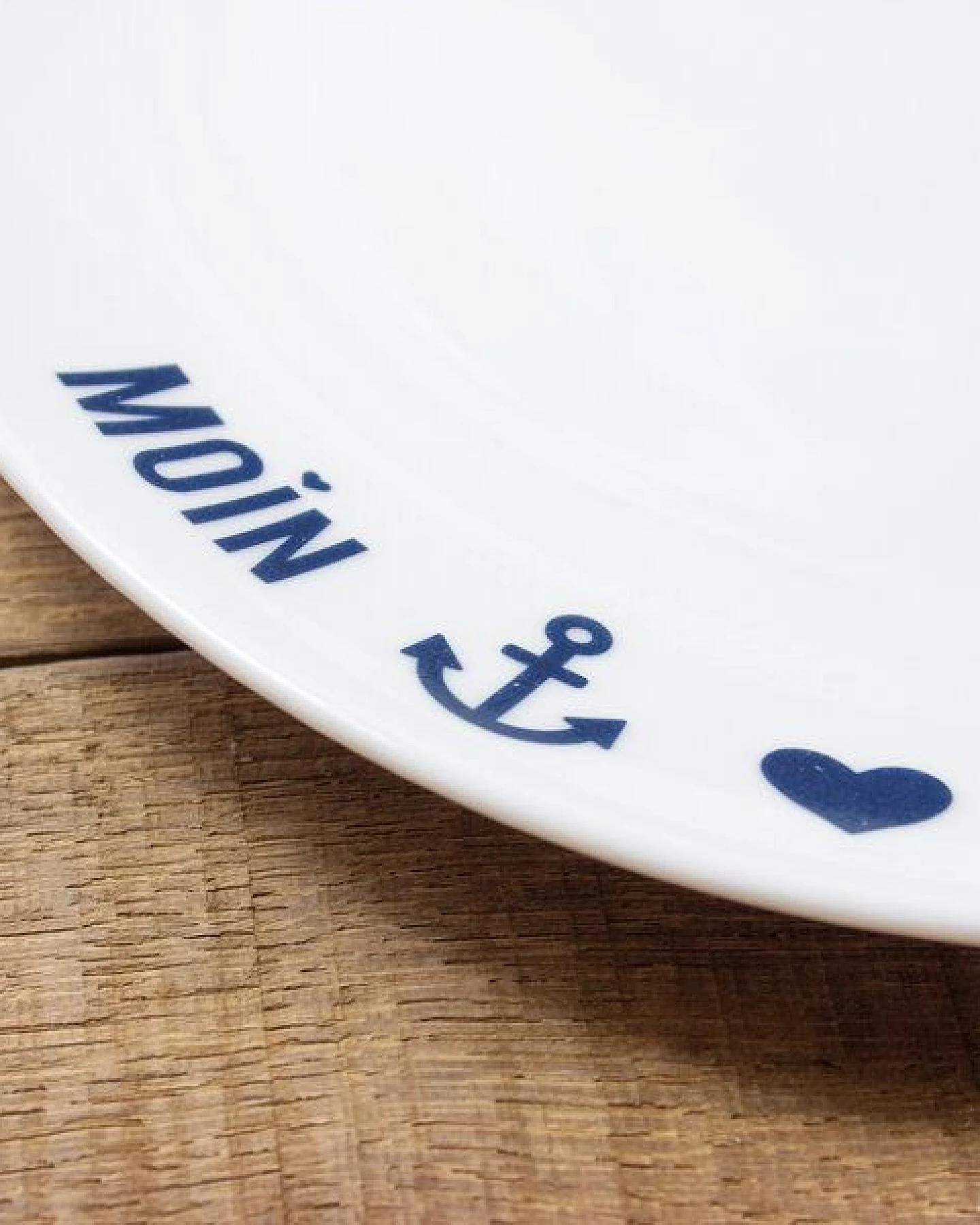 Bow & Hummingbird Porzellanteller Moin-Anker-Herz – Ansicht 2