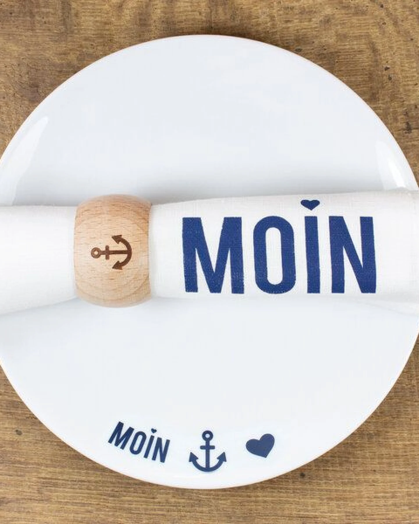 Bow & Hummingbird Porzellanteller Moin-Anker-Herz – Ansicht 3