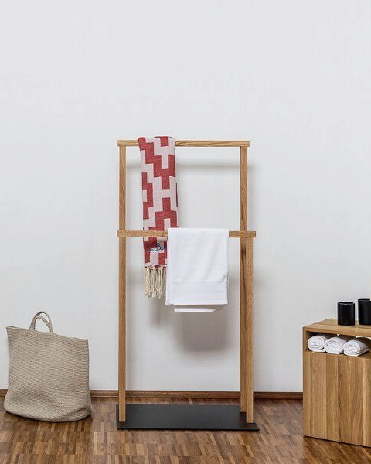 kleiderleiter_de Handtuchhalter/ Handtuchständer LEXA Eiche/ Trespa – Ansicht 3