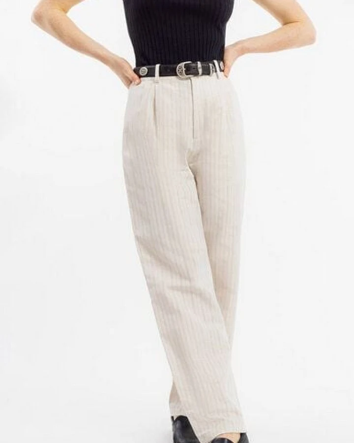 Rotholz High Waist Hose Leinen Mix