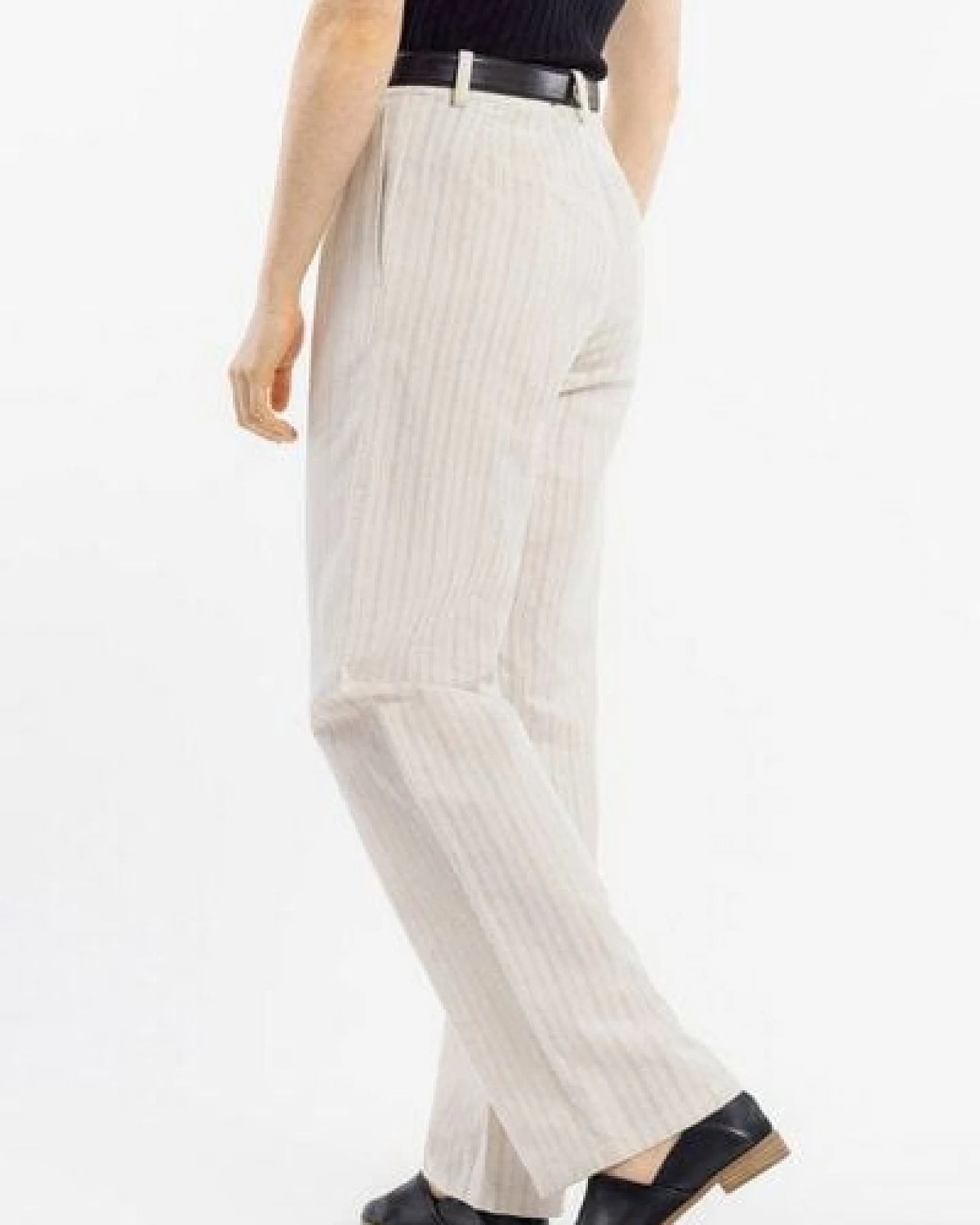 Rotholz High Waist Hose Leinen Mix – Ansicht 2