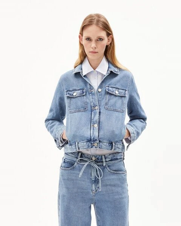 ARMEDANGELS BLUSONAA - Damen Jeansjacke Oversized Fit aus Bio-Baumwolle Mix