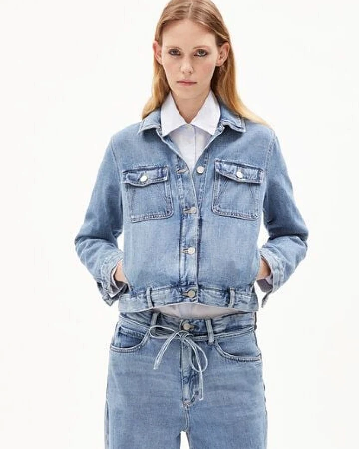 ARMEDANGELS BLUSONAA - Damen Jeansjacke Oversized Fit aus Bio-Baumwolle Mix