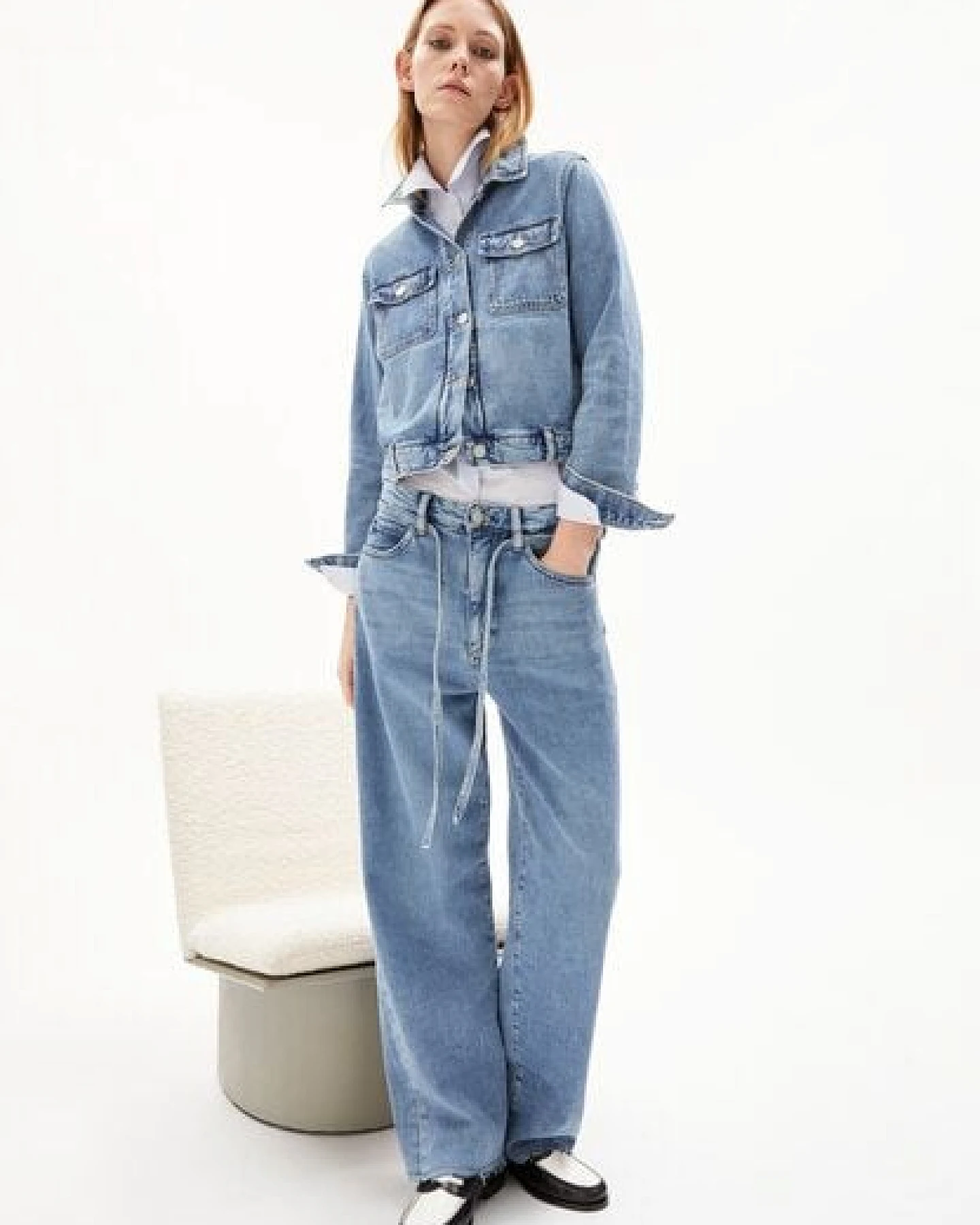 ARMEDANGELS BLUSONAA - Damen Jeansjacke Oversized Fit aus Bio-Baumwolle Mix – Ansicht 4