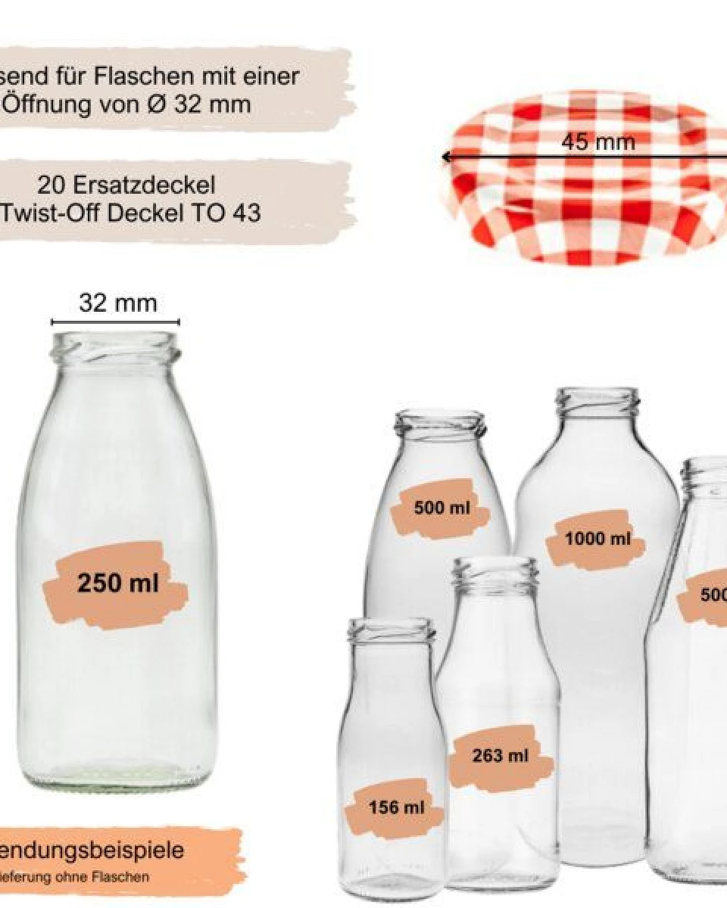 mikken 20 Ersatzdeckel TO43 Ø 4,5 cm für Glasflasche Twist-Off Schraubdeckel – Ansicht 2