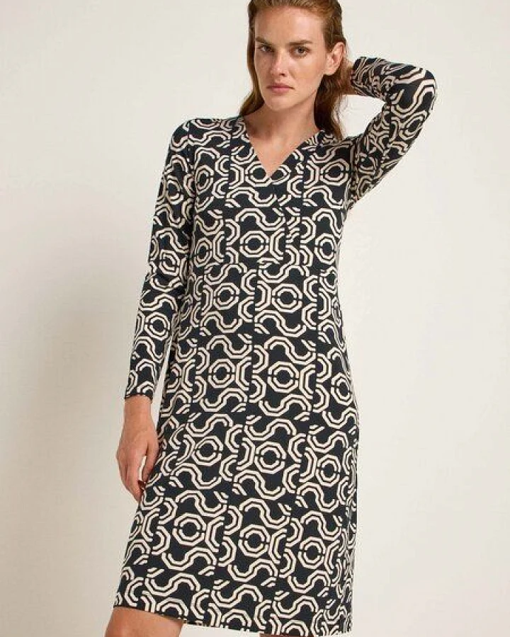 LANIUS Kleid in Wickeloptik aus Bio-Baumwolle und Tencel