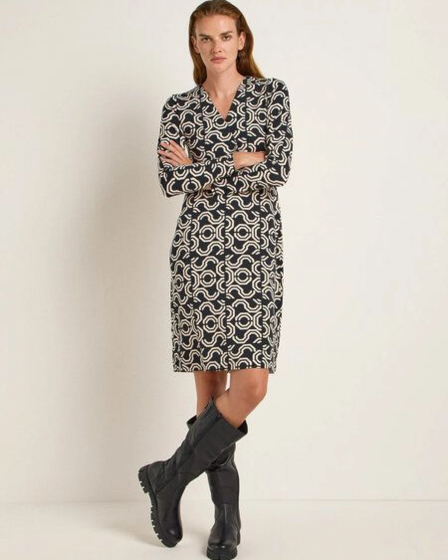 LANIUS Kleid in Wickeloptik aus Bio-Baumwolle und Tencel – Ansicht 2