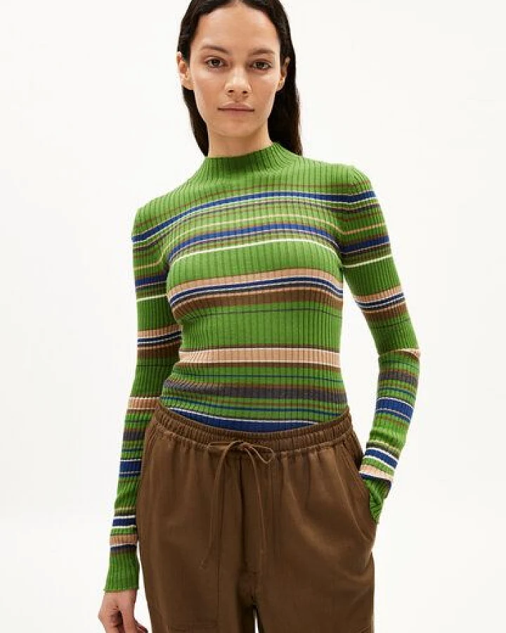 ARMEDANGELS ALAANIA NEW STRIPES - Damen Pullover Slim Fit aus Bio-Baumwolle