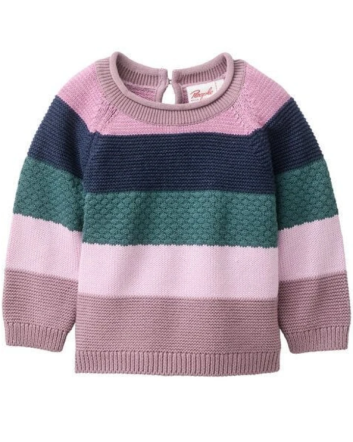 People Wear Organic Strick-Pullover, bunt geringelt, Bio-Baumwolle