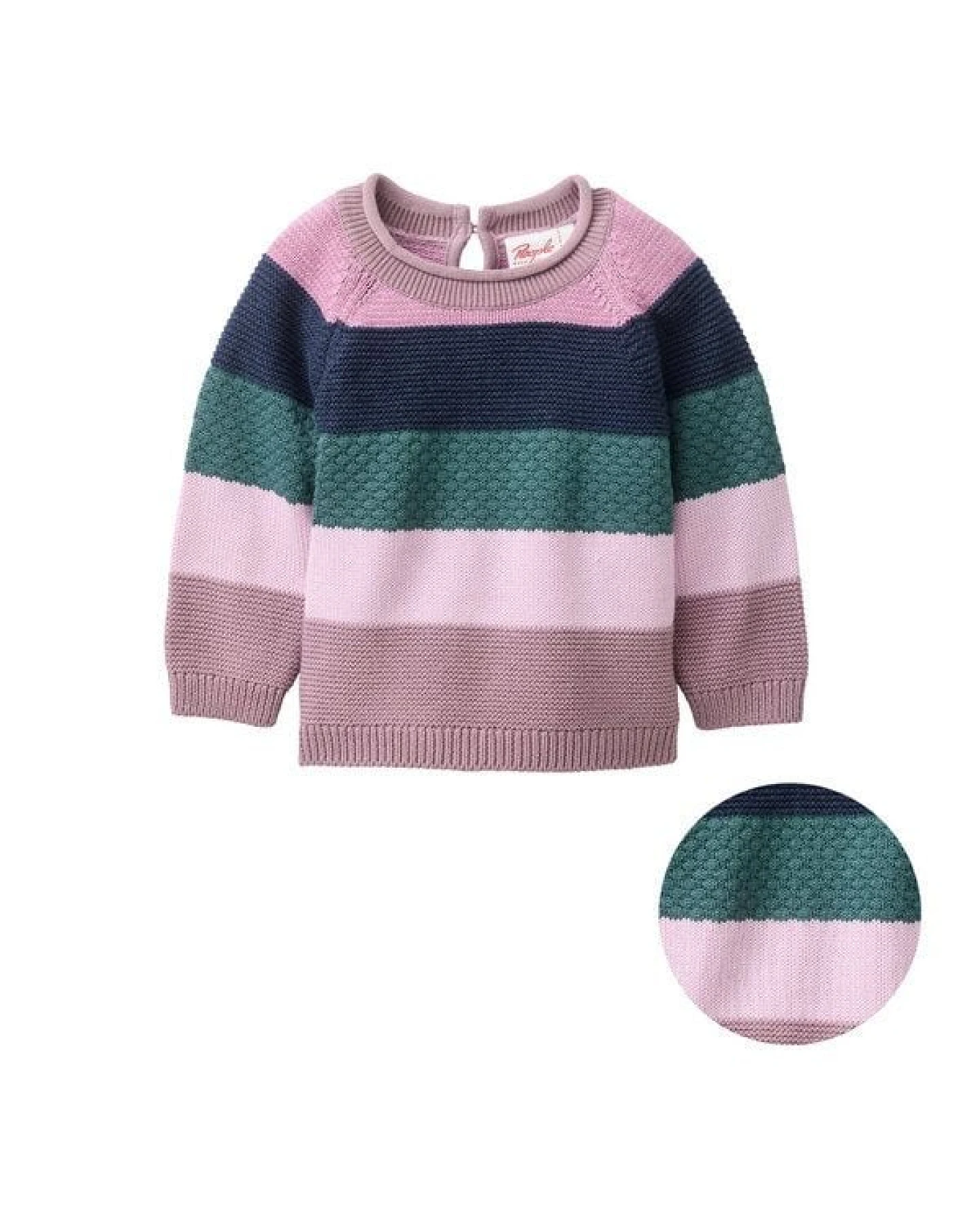 People Wear Organic Strick-Pullover, bunt geringelt, Bio-Baumwolle – Ansicht 3