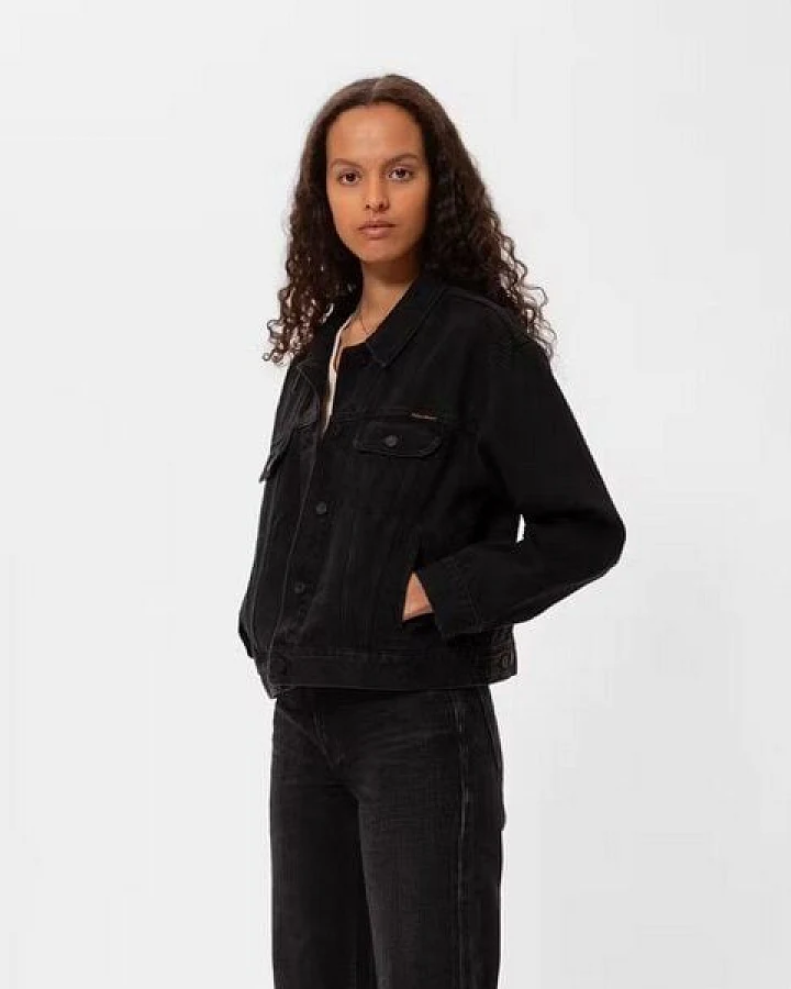 Nudie Jeans Damen Jeansjacke Berit Denim - Asphalt Black