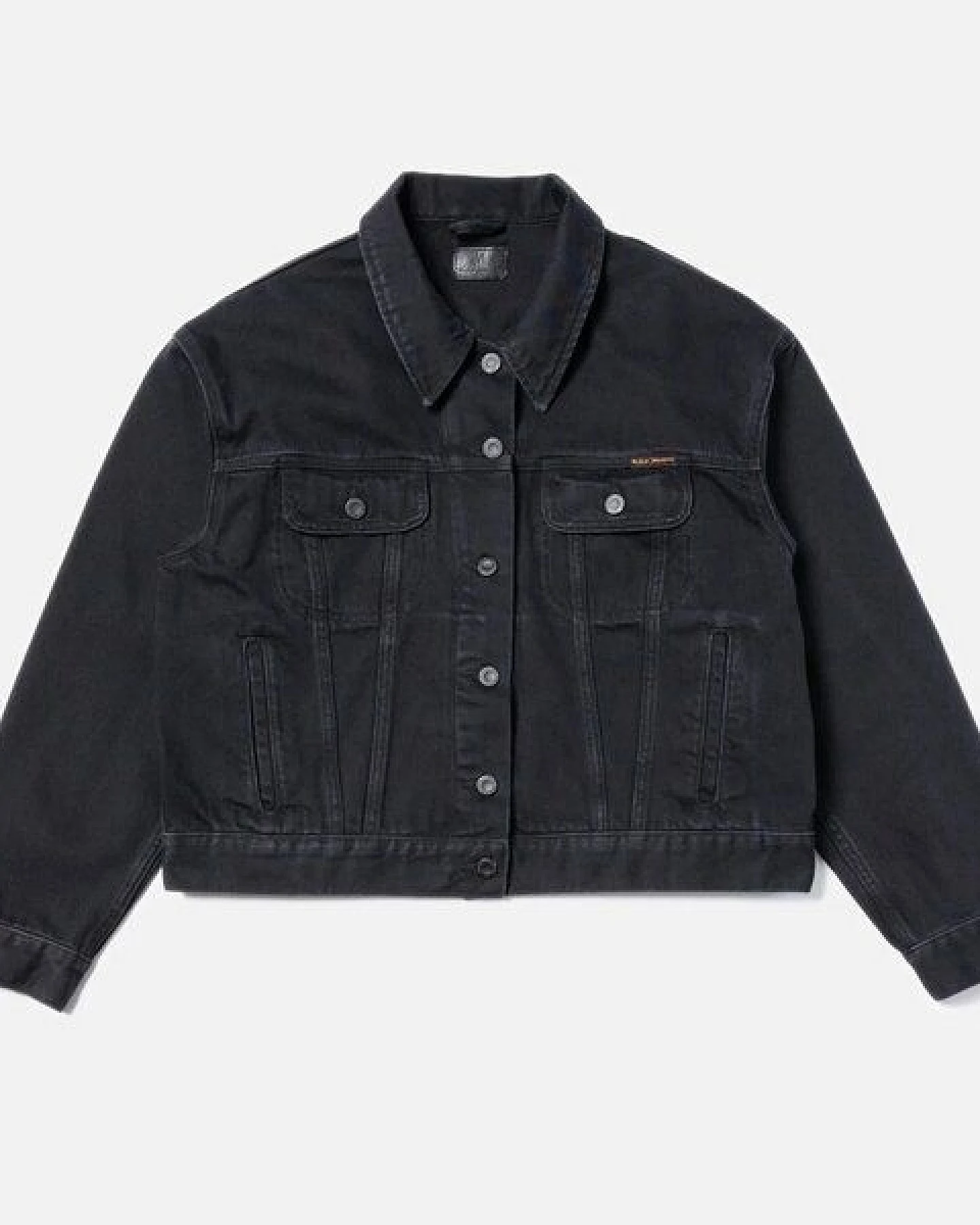 Nudie Jeans Damen Jeansjacke Berit Denim - Asphalt Black – Ansicht 3