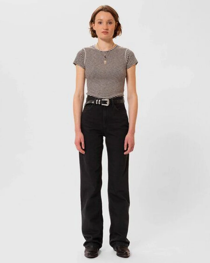 Nudie Jeans Wide Leg Jeans Clean Eileen - Smooth Black