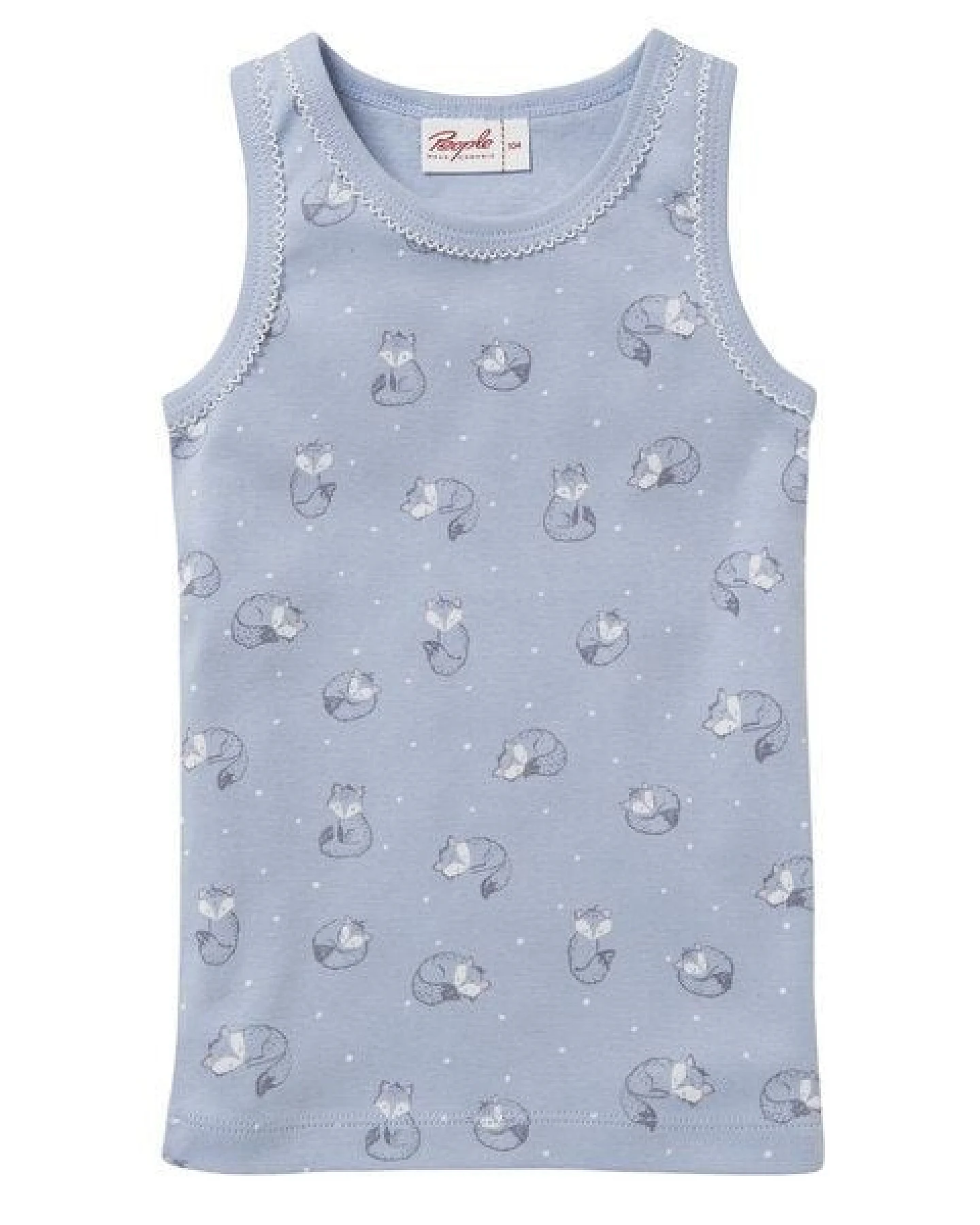 People Wear Organic Unterhemd, blau bedruckt, "Fuchs", Bio-Baumwolle – Ansicht 3