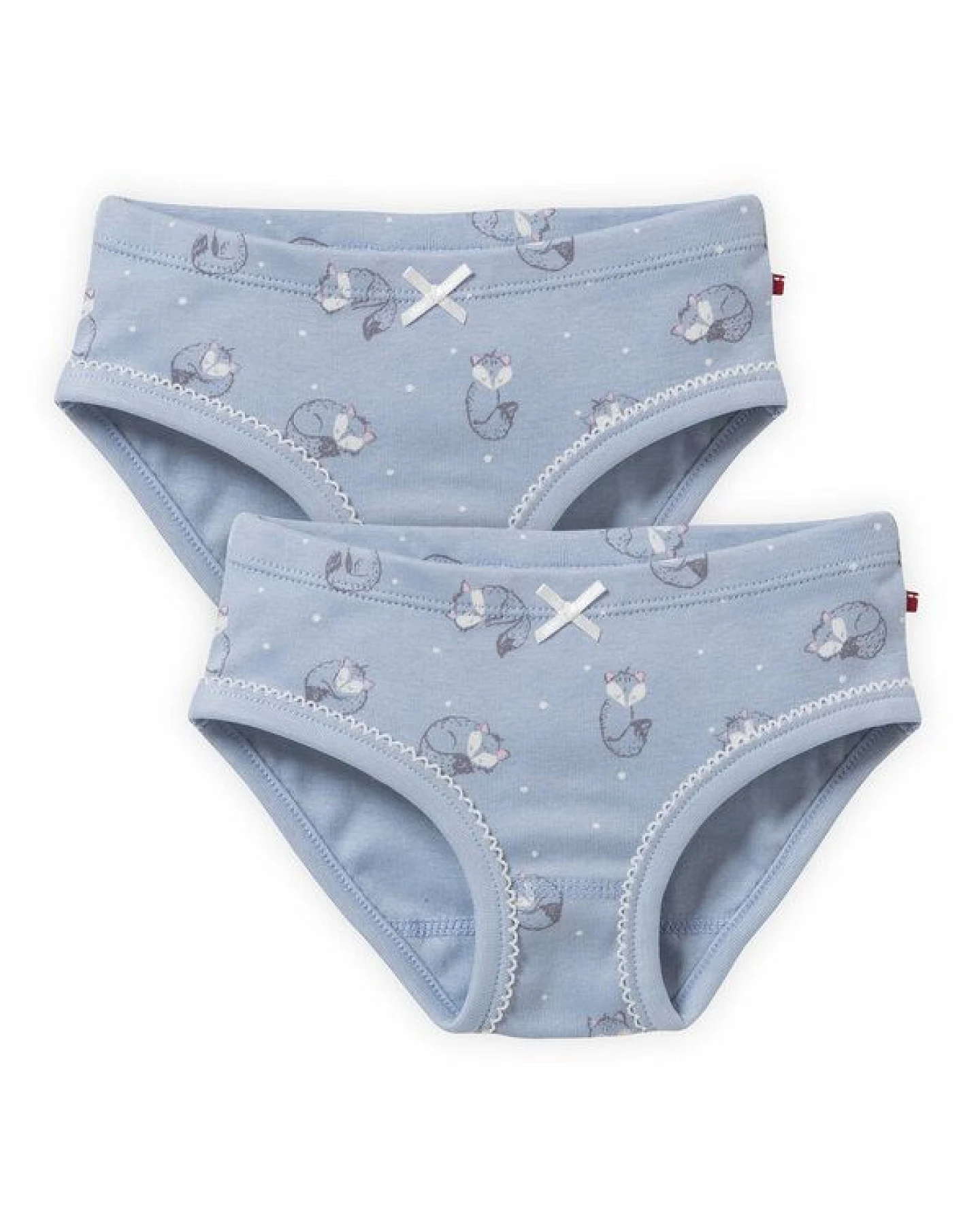 People Wear Organic Slips, 2er Pack, blau bedruckt, "Fuchs", Bio-Baumwolle – Ansicht 2