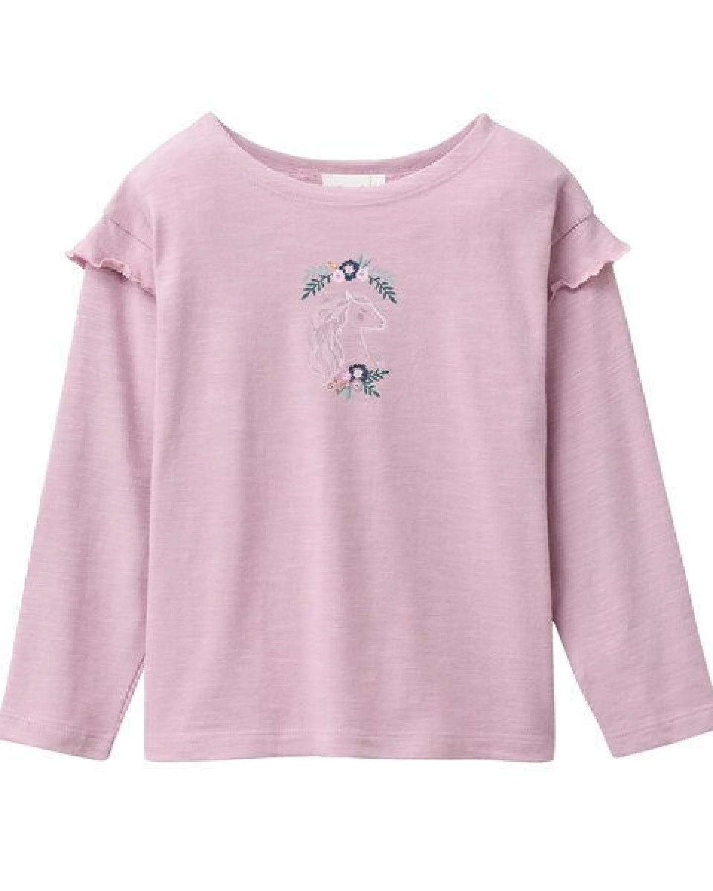 People Wear Organic Langarm Shirt, flieder, "Pferd", Bio-Baumwolle – Ansicht 3