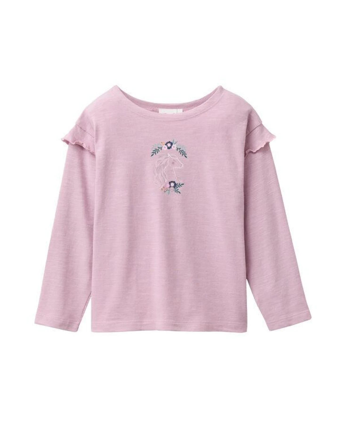 People Wear Organic Langarm Shirt, flieder, "Pferd", Bio-Baumwolle – Ansicht 3