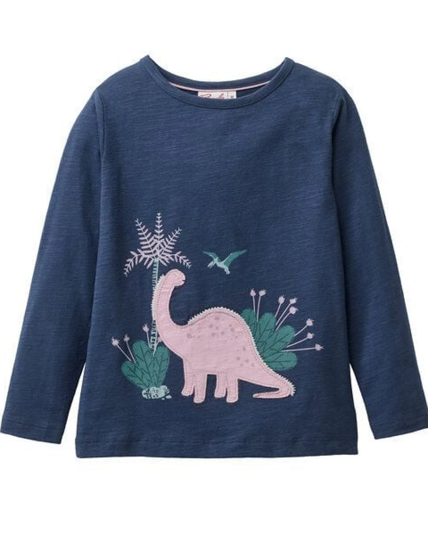 People Wear Organic Langarm Shirt, dunkelblau, "Dinosaurier", Bio-Baumwolle – Ansicht 2