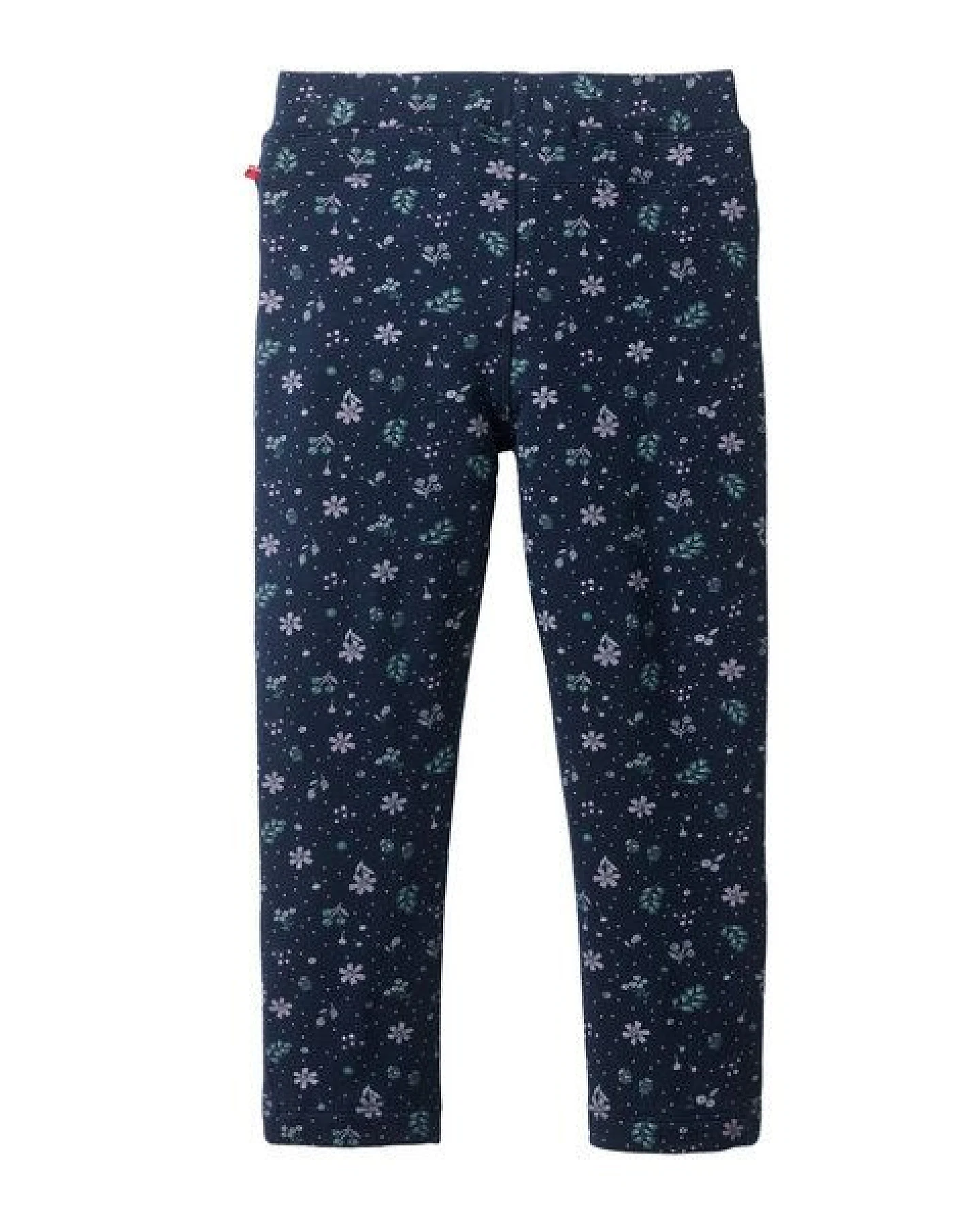 People Wear Organic Leggings, dunkelblau bedruckt, "Herbstblüten", Bio-Baumwolle – Ansicht 3