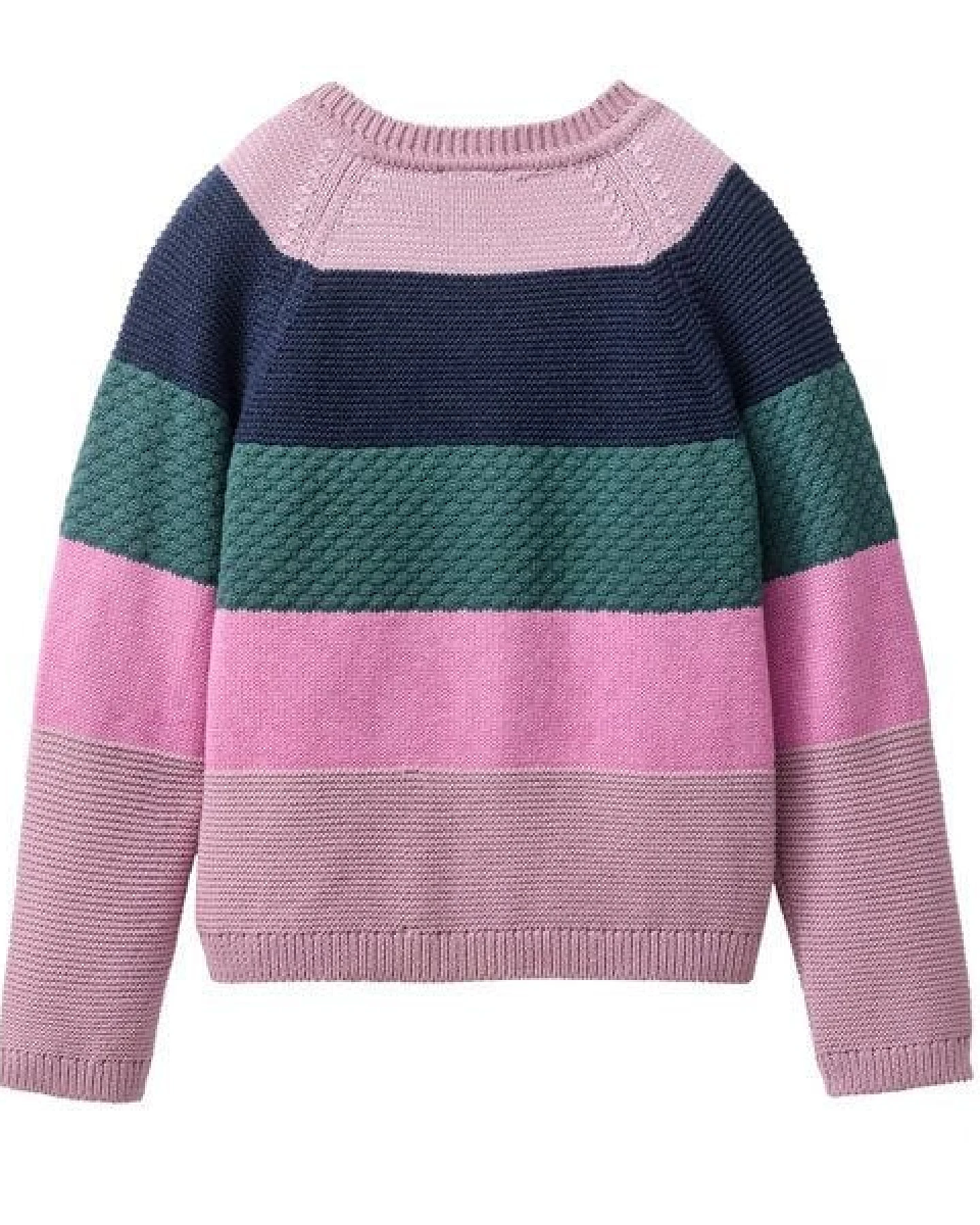 People Wear Organic Strickjacke, bunt geringelt, Bio-Baumwolle – Ansicht 3