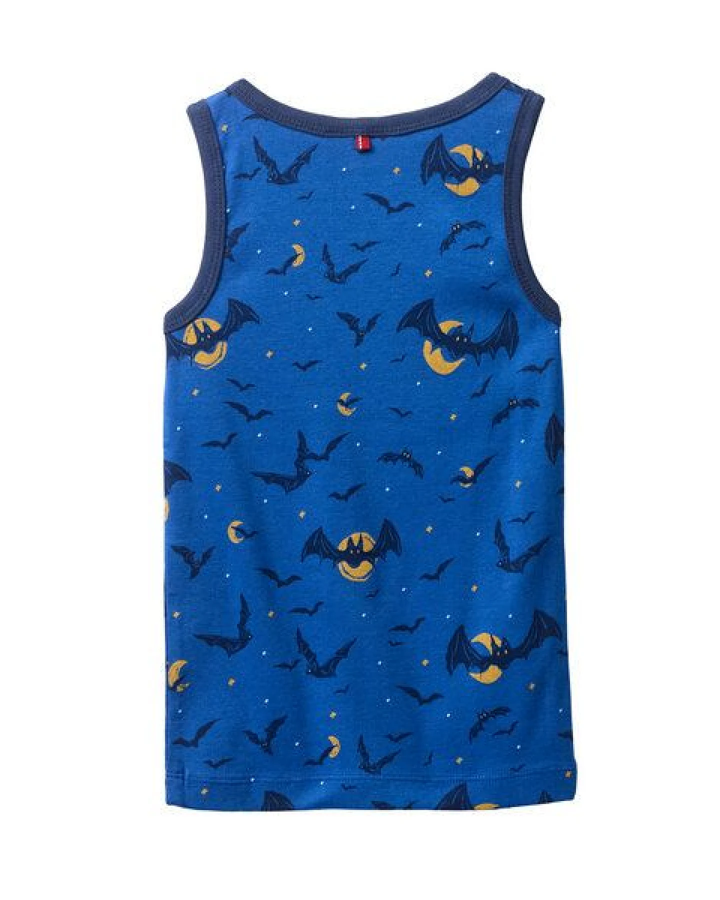 People Wear Organic Unterhemd, blau bedruckt, "Fledermäuse", Bio-Baumwolle – Ansicht 3