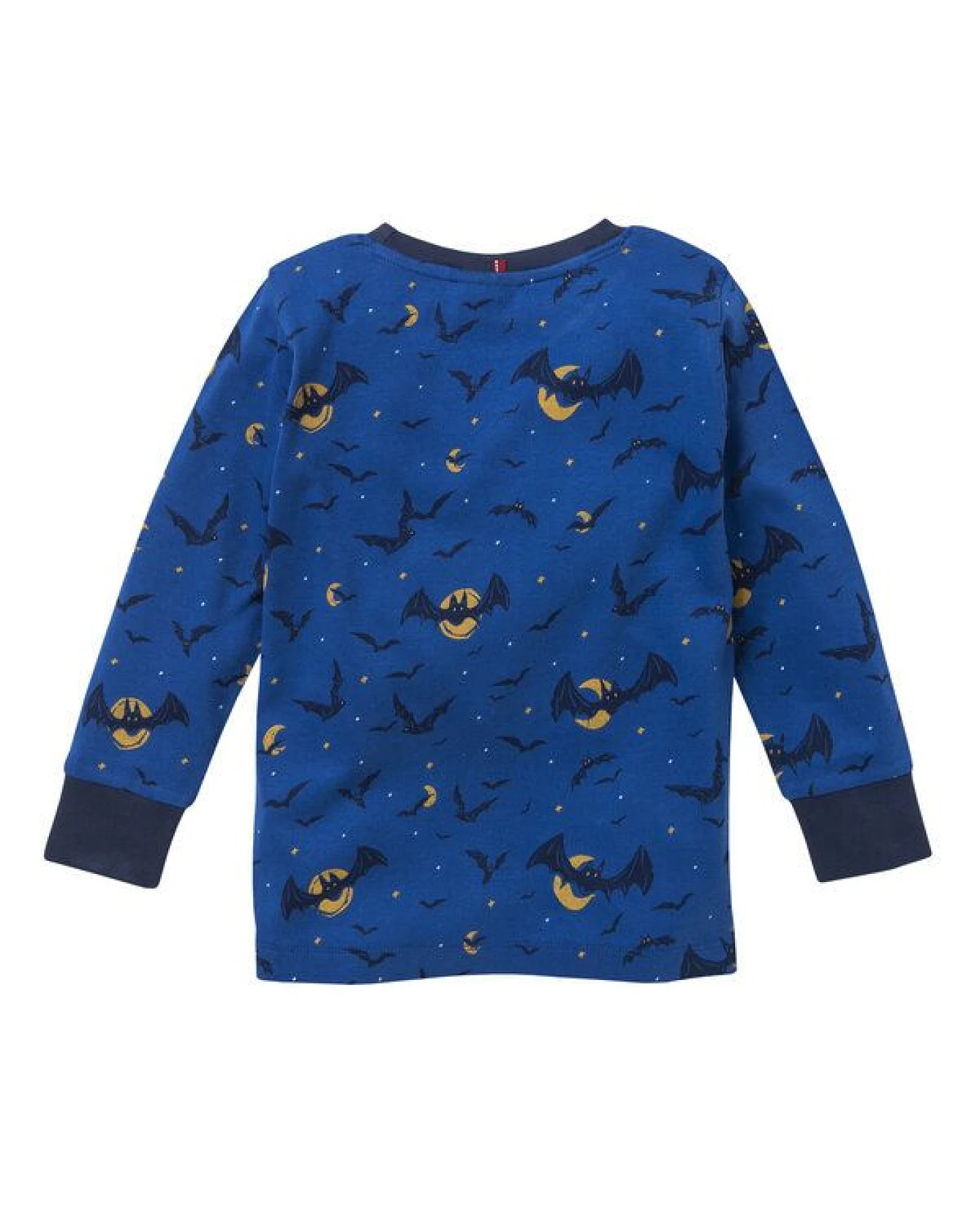 People Wear Organic Pyjama, blau bedruckt "Fledermäuse", Bio-Baumwolle – Ansicht 3