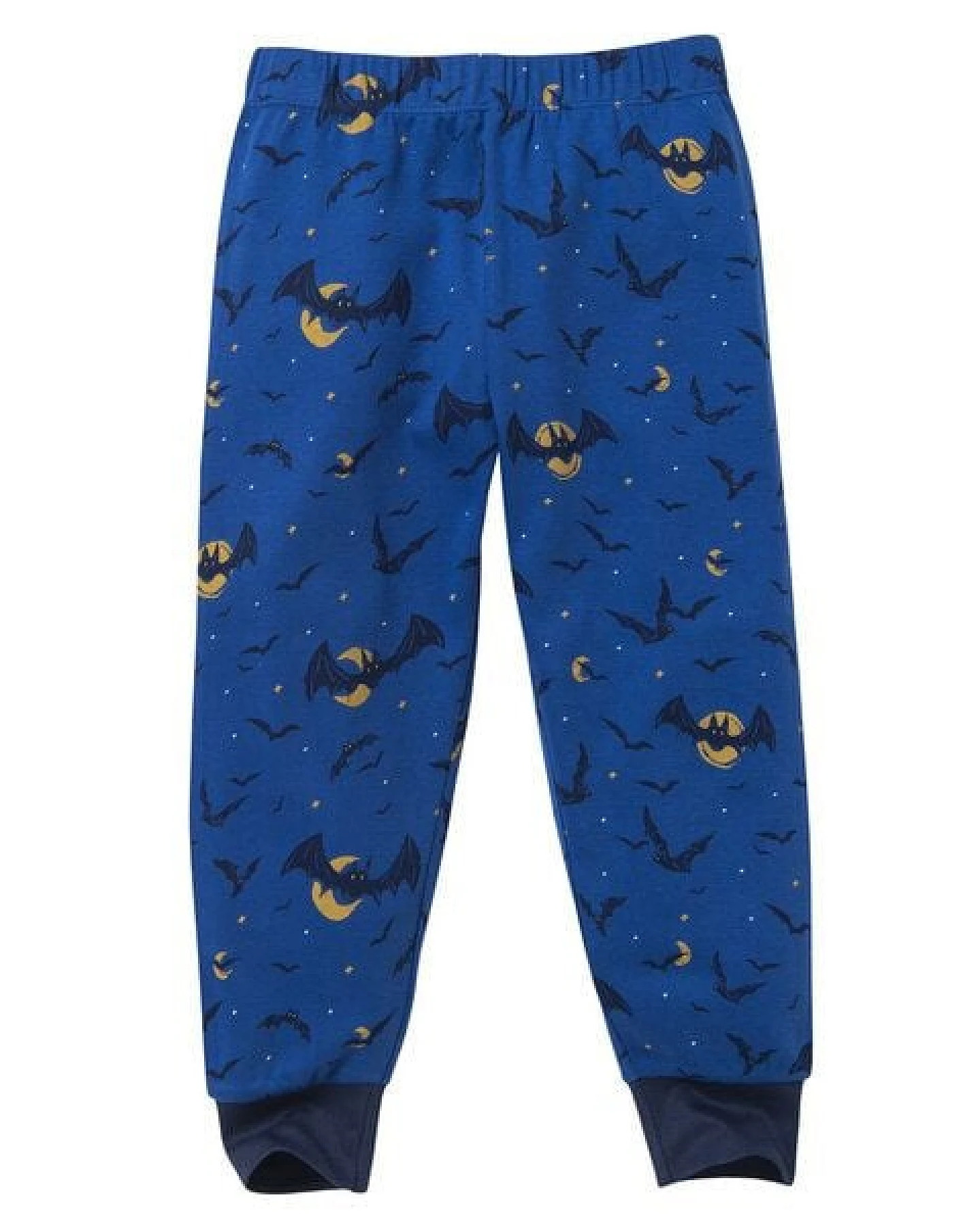 People Wear Organic Pyjama, blau bedruckt "Fledermäuse", Bio-Baumwolle – Ansicht 4
