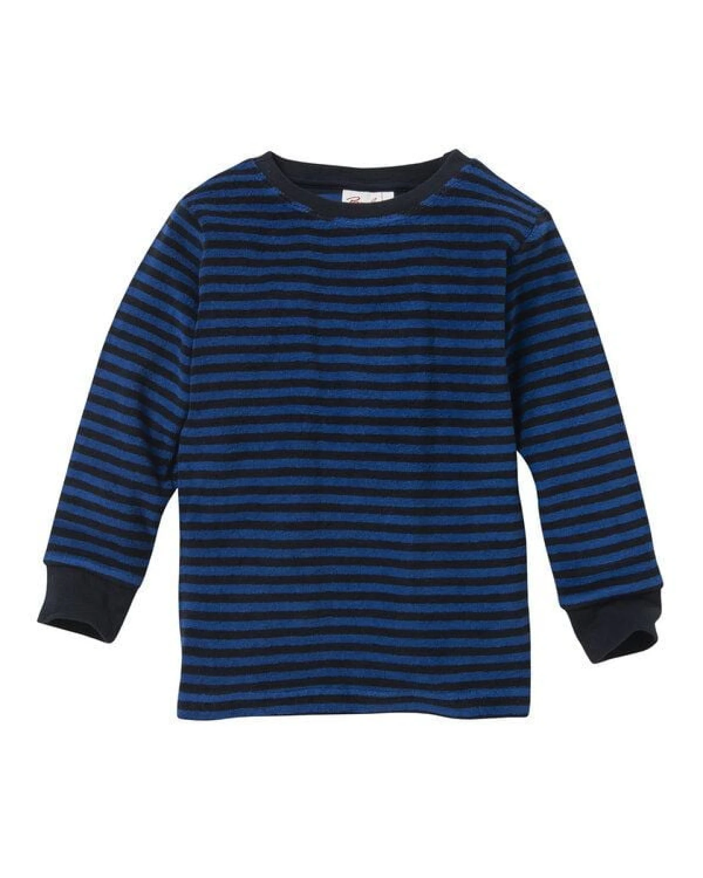 People Wear Organic Frottée Pyjama, dunkelblau geringelt, Bio-Baumwolle – Ansicht 3