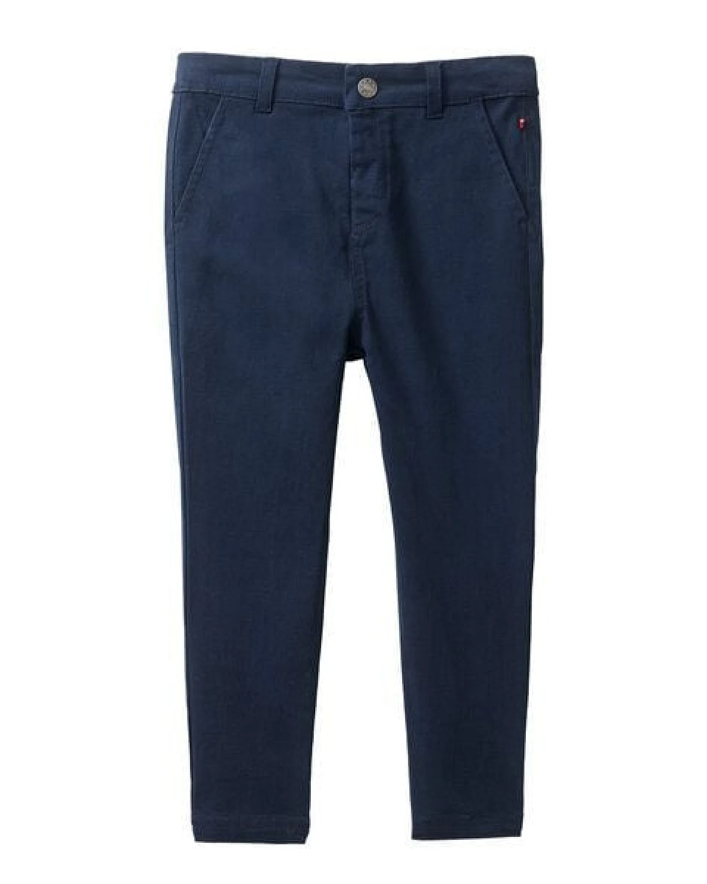 People Wear Organic Twill Chinohose, dunkelblau uni, Bio-Baumwolle – Ansicht 2