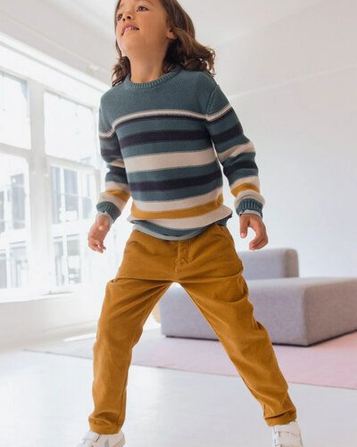 People Wear Organic Strick Pullover, bunt geringelt, Bio-Baumwolle – Ansicht 4
