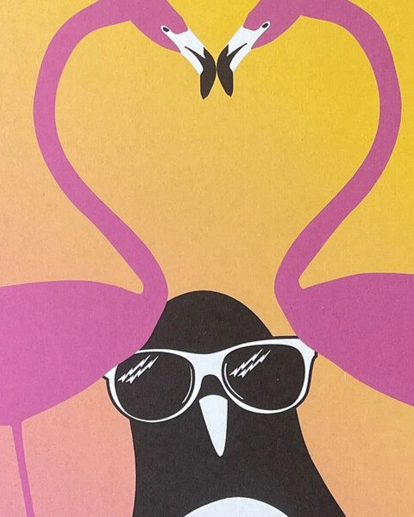 päfjes Der Love-Pinguin Paule mit Flamingo - Poster A4 – Ansicht 2