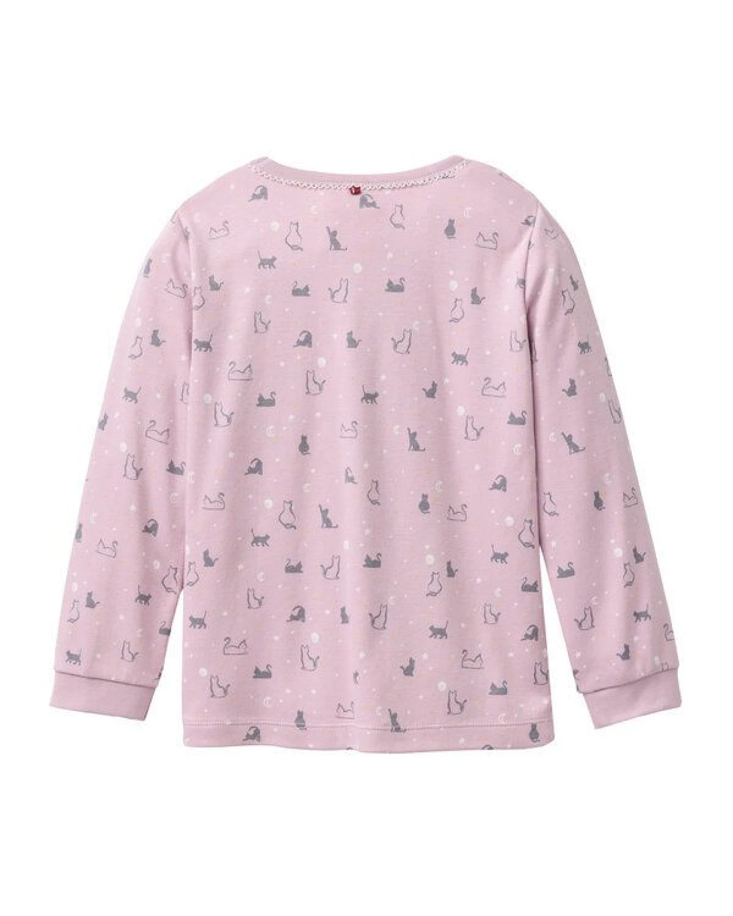 People Wear Organic Pyjama, rosa bedruckt, "Katzen", Bio-Baumwolle – Ansicht 4