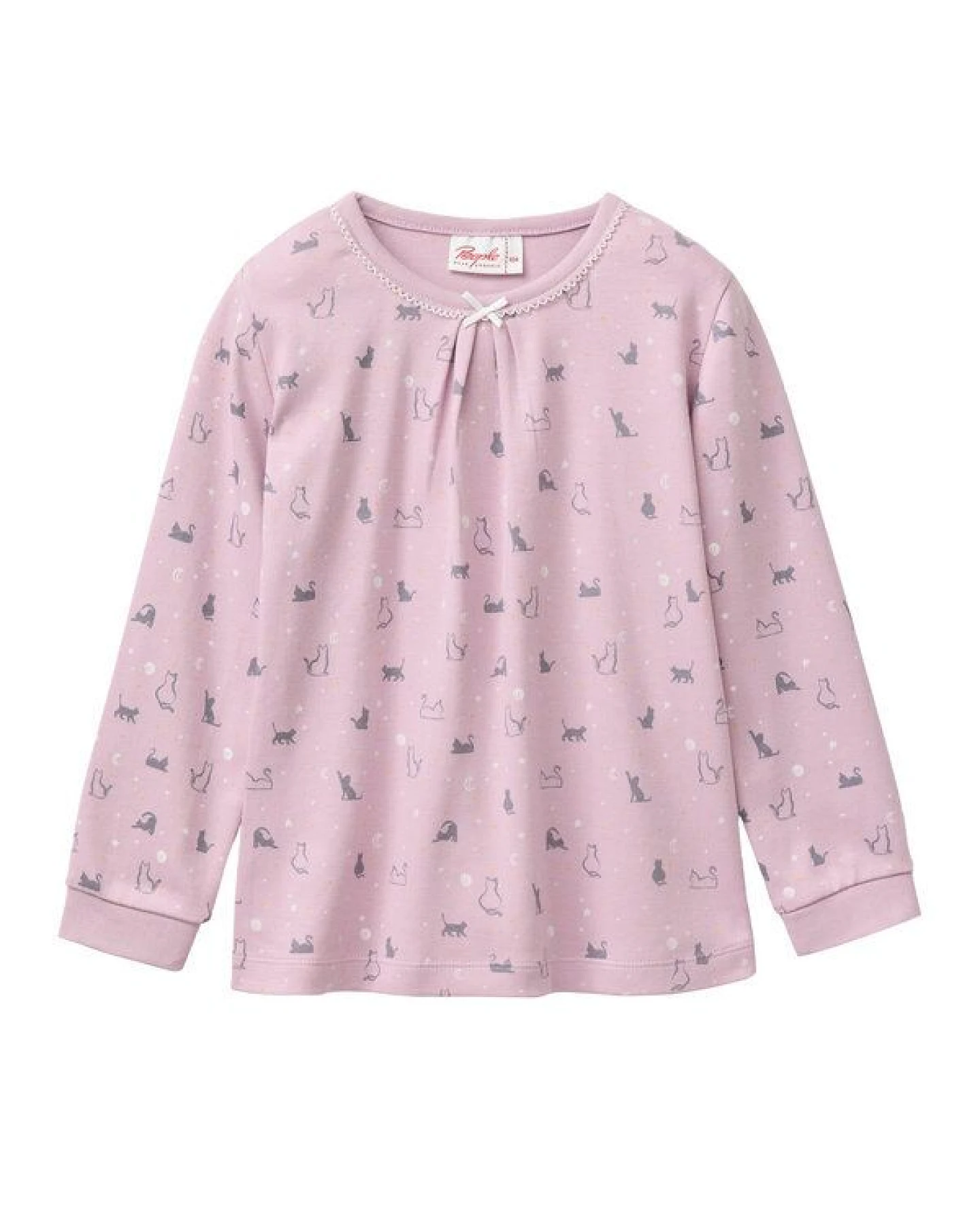 People Wear Organic Pyjama, rosa bedruckt, "Katzen", Bio-Baumwolle – Ansicht 3