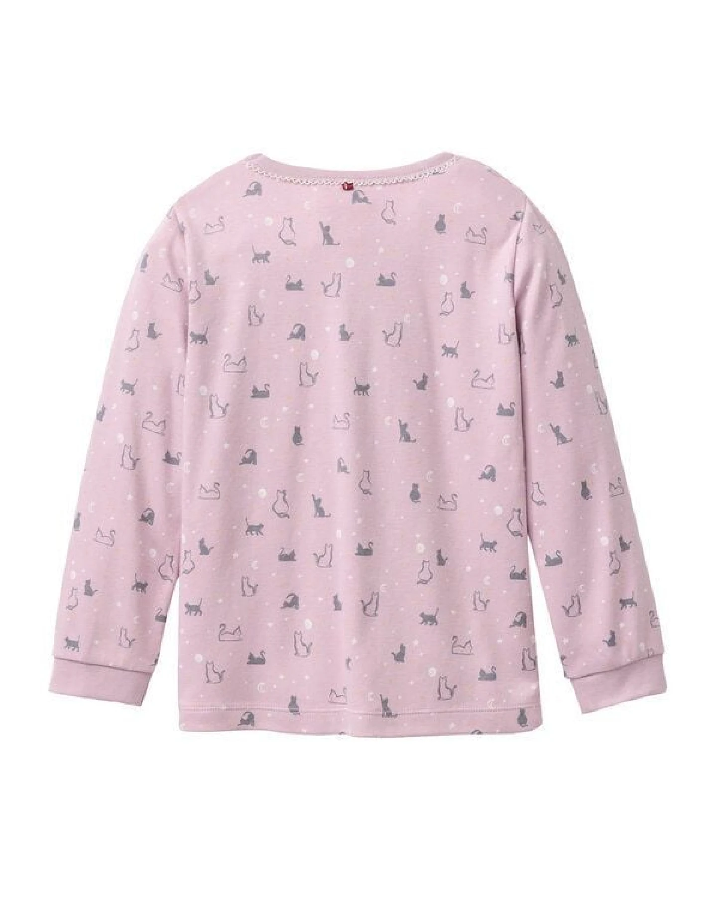 People Wear Organic Pyjama, rosa bedruckt, "Katzen", Bio-Baumwolle – Ansicht 4