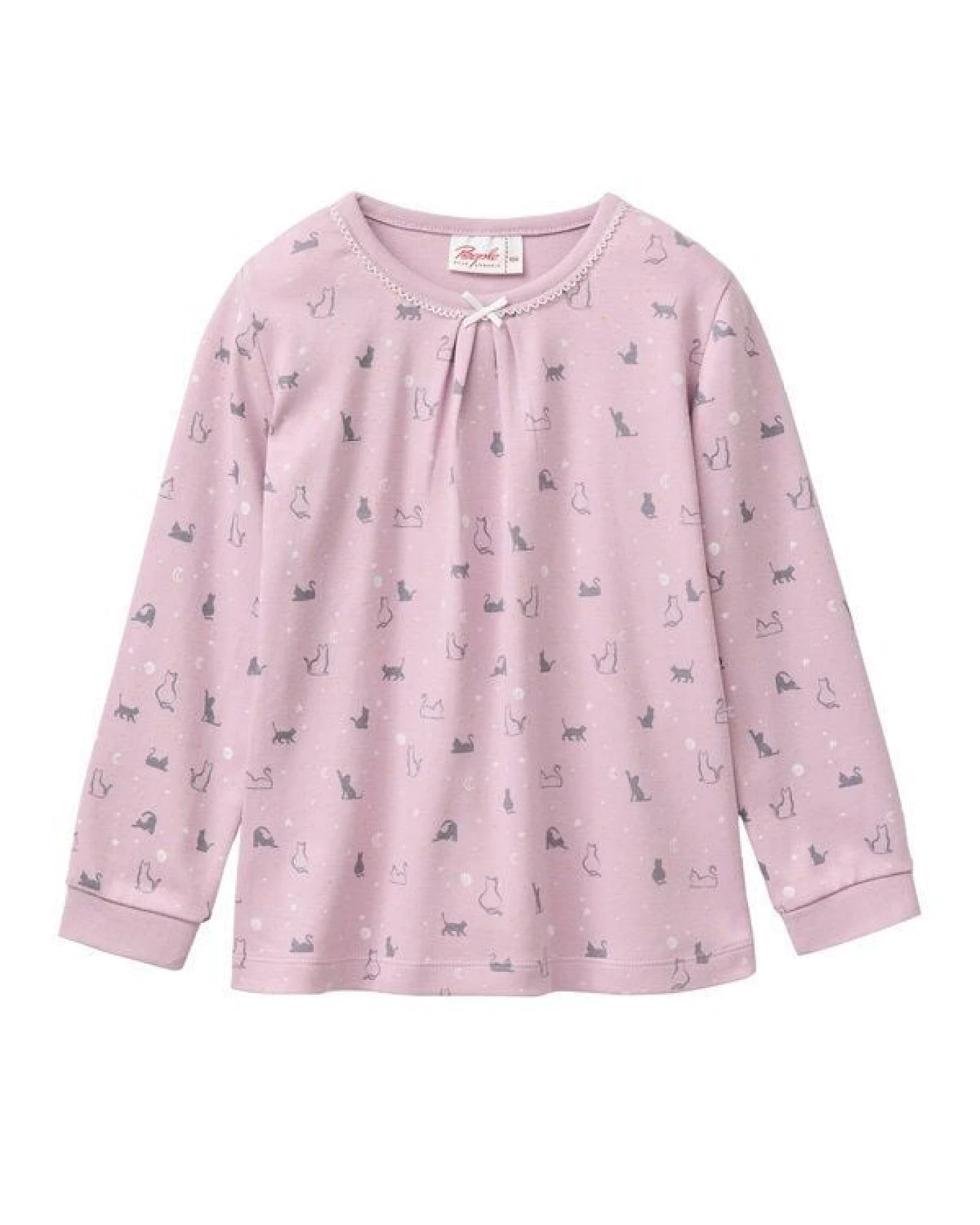 People Wear Organic Pyjama, rosa bedruckt, "Katzen", Bio-Baumwolle – Ansicht 3