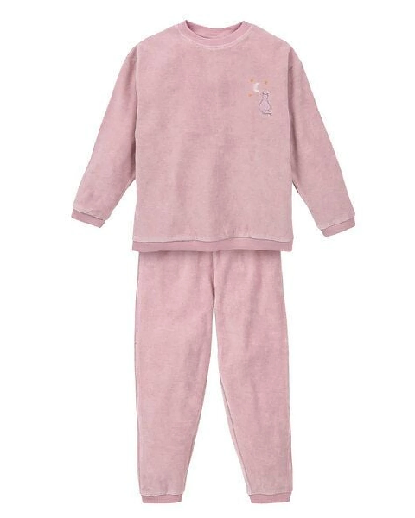 People Wear Organic Nicki Pyjama, flieder, Applikation "Katze", Bio-Baumwolle – Ansicht 2