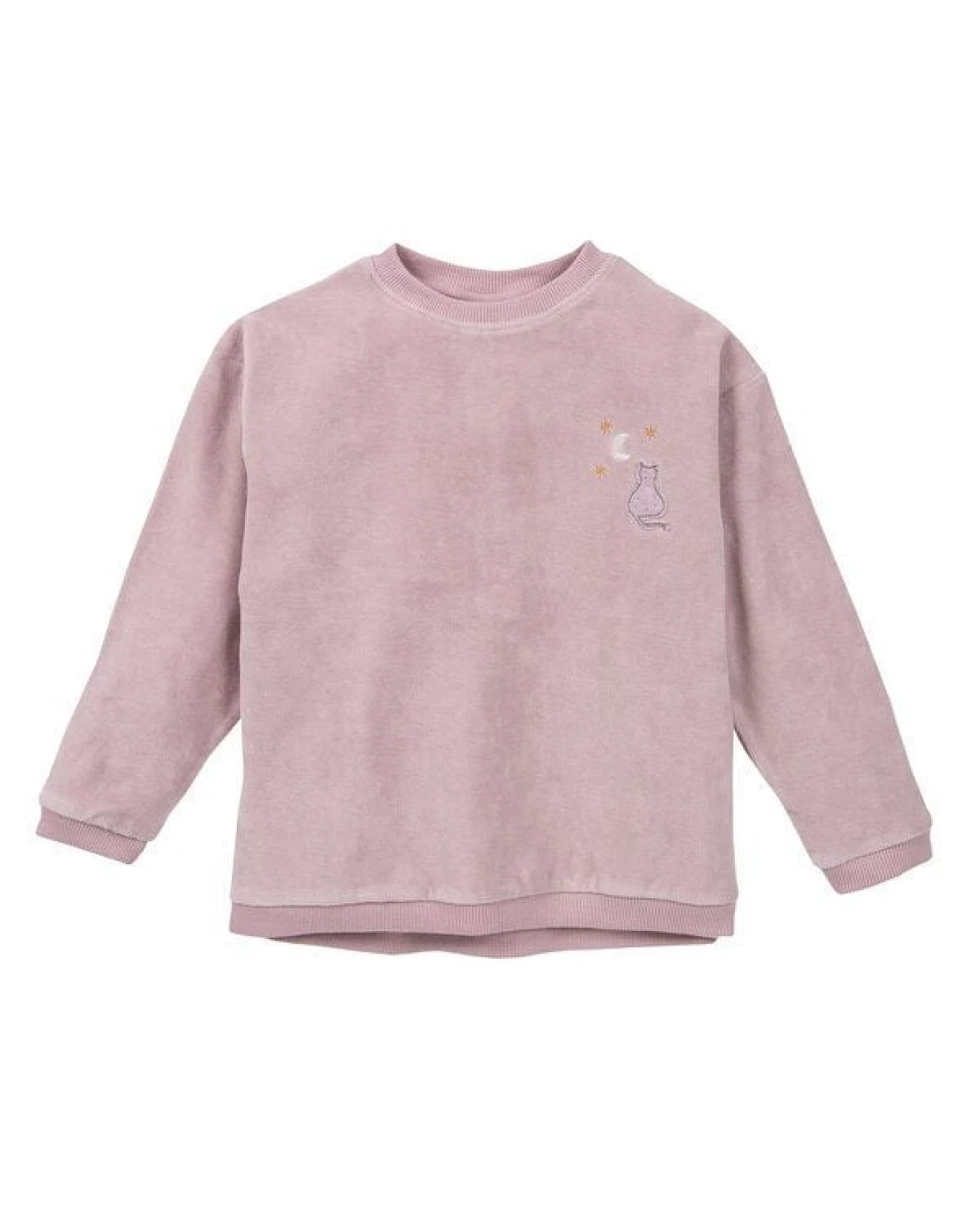 People Wear Organic Nicki Pyjama, flieder, Applikation "Katze", Bio-Baumwolle – Ansicht 3