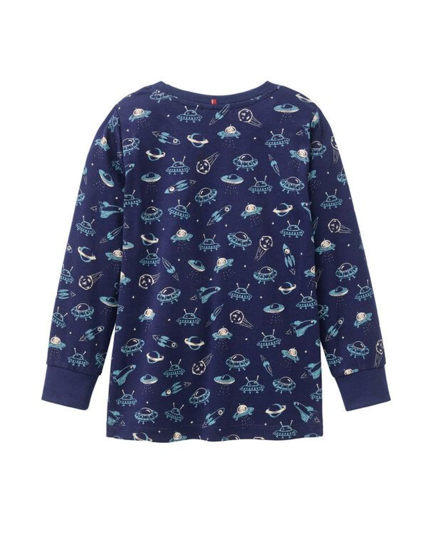 People Wear Organic Pyjama, dunkelblau bedruckt, "Weltall", Bio-Baumwolle – Ansicht 4