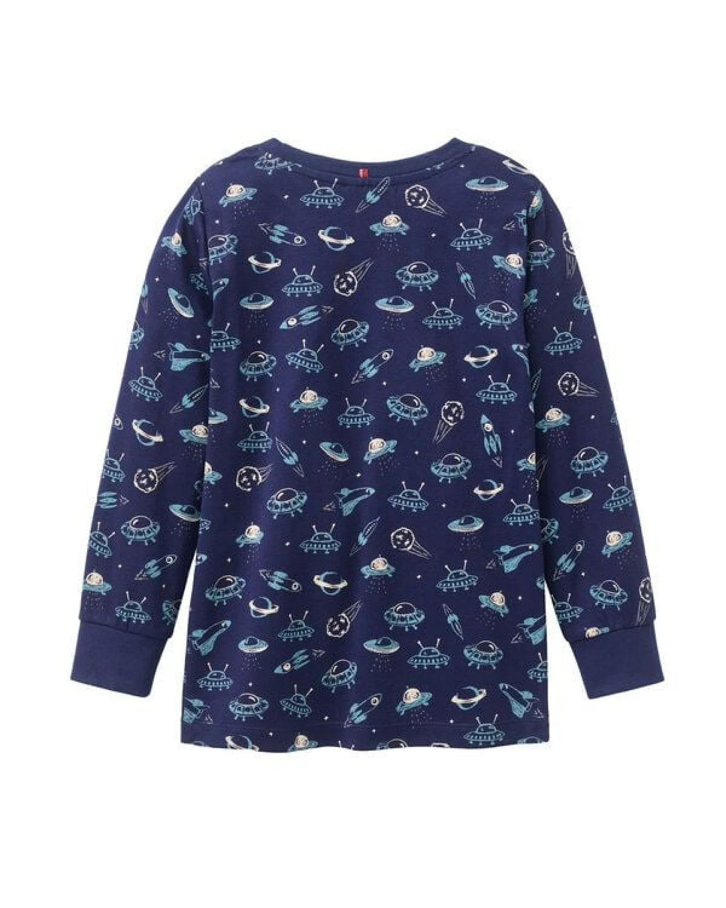 People Wear Organic Pyjama, dunkelblau bedruckt, "Weltall", Bio-Baumwolle – Ansicht 4