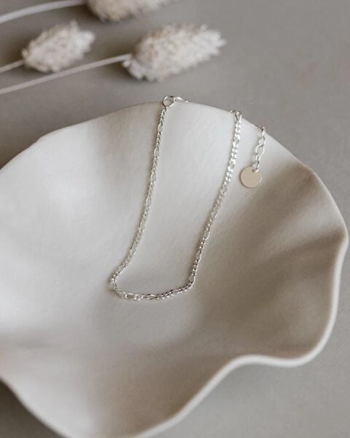 lille mus Armband 'Figaro' 925 Silber / vergoldet