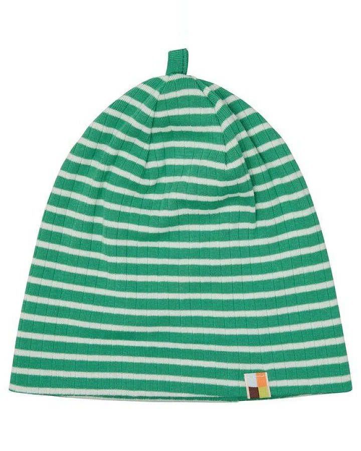 loud + proud Babys & Kinder Beanie gestreift mit Rippe, GOTS-zertifiziert