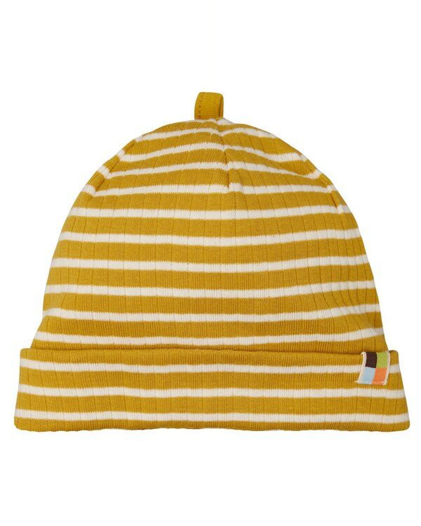 loud + proud Babys & Kinder Beanie gestreift mit Rippe, GOTS-zertifiziert – Ansicht 2