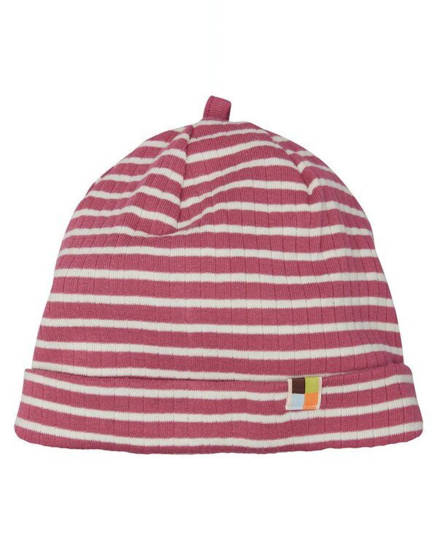 loud + proud Babys & Kinder Beanie gestreift mit Rippe, GOTS-zertifiziert – Ansicht 2