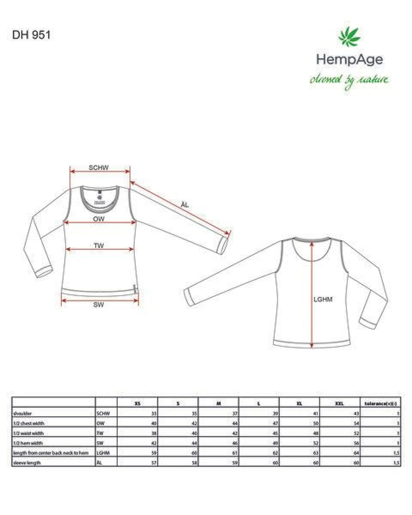 HempAge Damen Langarmshirt THC LINE Hanf/Biobaumwolle – Ansicht 3