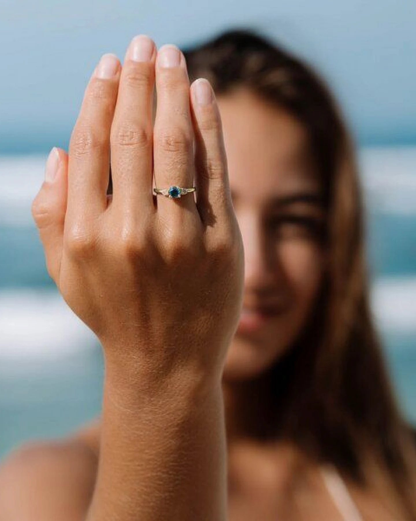 Spirit of Island Blauer Saphir & Diamanten Ring – Ansicht 4